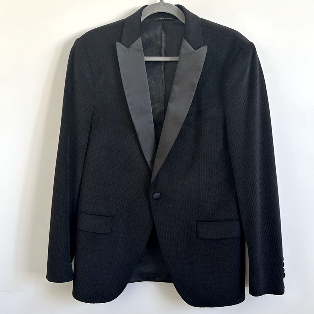 SARAR Black Velvet Textured Formal Dressy Jacket, 38 R